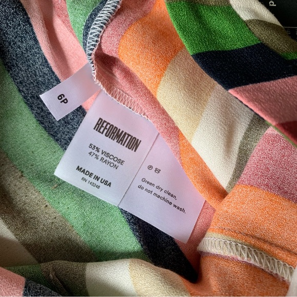 Reformation Clare Pant Rainbow Stripe Small 6P - Picture 8 of 10